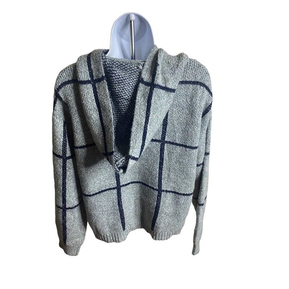 Item & Thread black and gray window pane hooded pullover hoodie - Picture 7 of 9